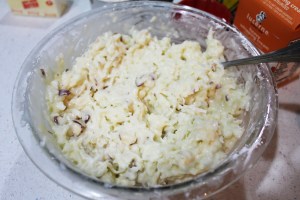 Combine filling ingredients. Cover with plastic wrap and freeze until firm.