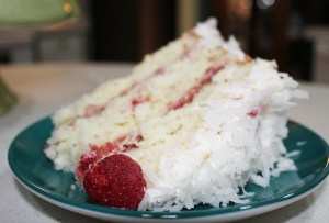 coconut cake plated