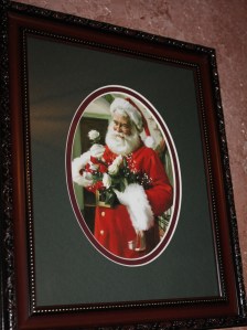 santa with roses