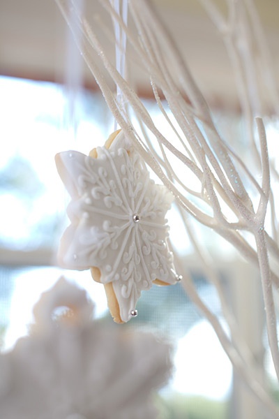 white snowflake cookie