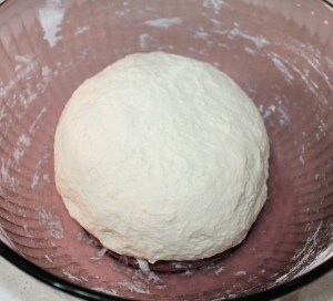 Knead dough, form into a ball, cover and let rise for an hour.
