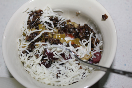 Mix with mayo and cheese