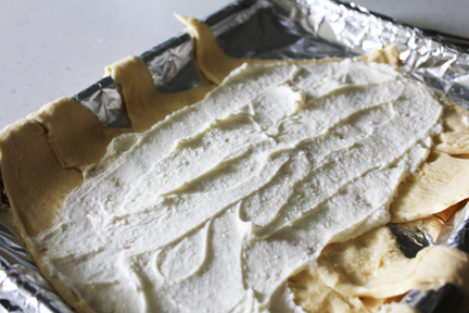 Spread over crescent dough.