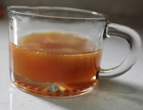 And admire your handiwork before slicing the cake and serving with a drizzle of the syrup and a dollop of whipped cream.