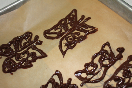 chocolate butterfly on sheet