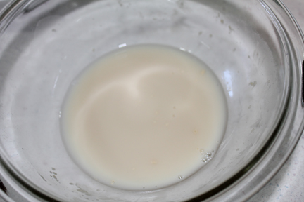 Mix yeast with warm water and let set about five minutes.