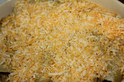 Add a layer of cheese and return to oven for just a few minutes, until cheese melts.