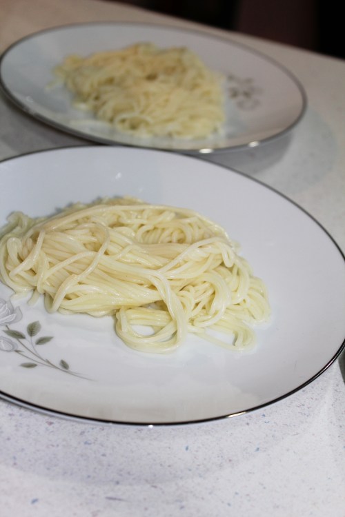 pasta nests on plate