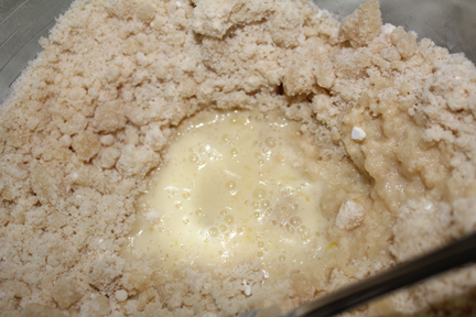 Blend until mixed, but don't over stir. The batter will still be lumpy.