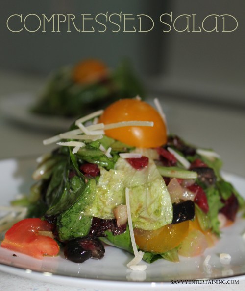 Compressed salad plated