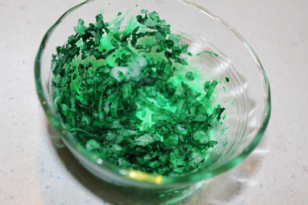 I colored coconut green to look like grass.