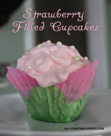 strawberry cupcakes plated