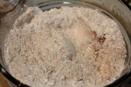 Combine all the dry ingredients in a separate bowl and set aside. Mix the rest of the liquid ingredients into the batter.