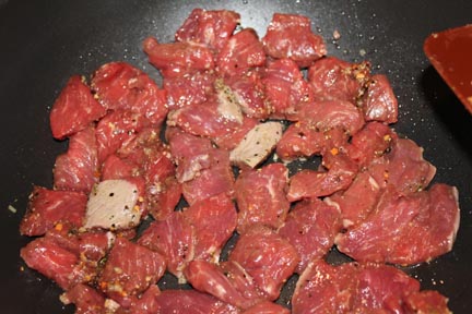 There are any number of traditional methods for cooking the meat. I stir-fried mine in a wok. 