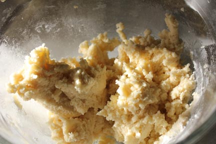 Until you have a nice bowl of somewhat sticky dough.